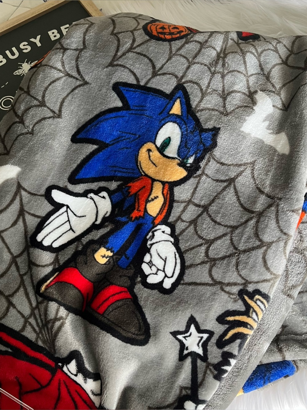 Sega Sonic the Hedgehog Halloween Plush Throw Blanket 50” x 70”